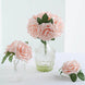 24 Roses | 5inch Rose Gold Blush Artificial Foam Flowers With Stem Wire and Leaves