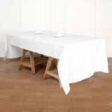 50"x120" White Polyester Rectangular Tablecloth