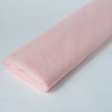 54"x40 Yards Blush Tulle Fabric Bolt, DIY Crafts Sheer Fabric Roll