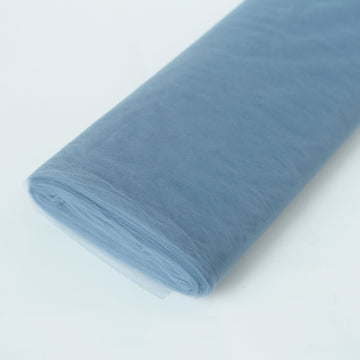 54"x40 Yards Dusty Blue Tulle Fabric Bolt, DIY Crafts Sheer Fabric Roll
