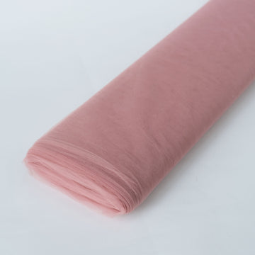 54"x40 Yards Dusty Rose Tulle Fabric Bolt, DIY Crafts Sheer Fabric Roll
