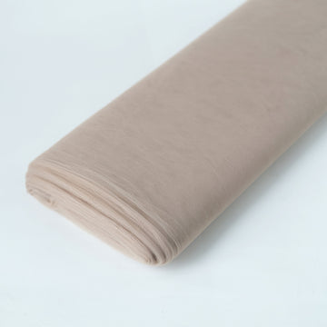 54"x40 Yards Taupe Tulle Fabric Bolt, DIY Crafts Sheer Fabric Roll