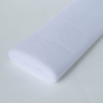 54"x40 Yards White Tulle Fabric Bolt, DIY Crafts Sheer Fabric Roll