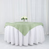 54Inch Sage Green Square Polyester Tablecloth Overlay, Washable Table Linen Overlay.
