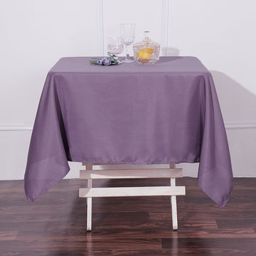 54"x54" Violet Amethyst Square Seamless Polyester Tablecloth