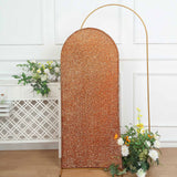 5ft Gold Shimmer Tinsel Spandex Chiara Backdrop Stand Cover Fitted Round Top Wedding Arch