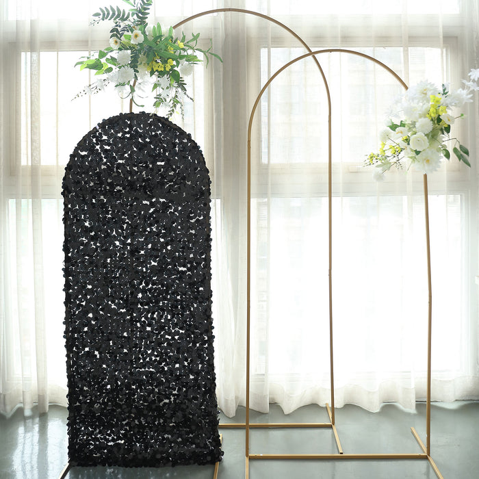 5ft Sparkly Black Double Sided Big Payette Sequin Chiara Backdrop Stand Cover For Fitted Round Top