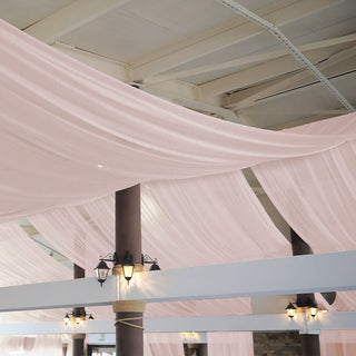 Premium Blush Chiffon Curtain Panel for Elegant Event Décor