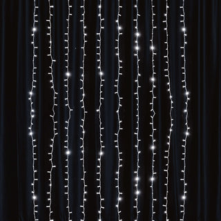 Create a Magical Atmosphere with Cool White 192 LED Icicle Curtain Fairy String Lights