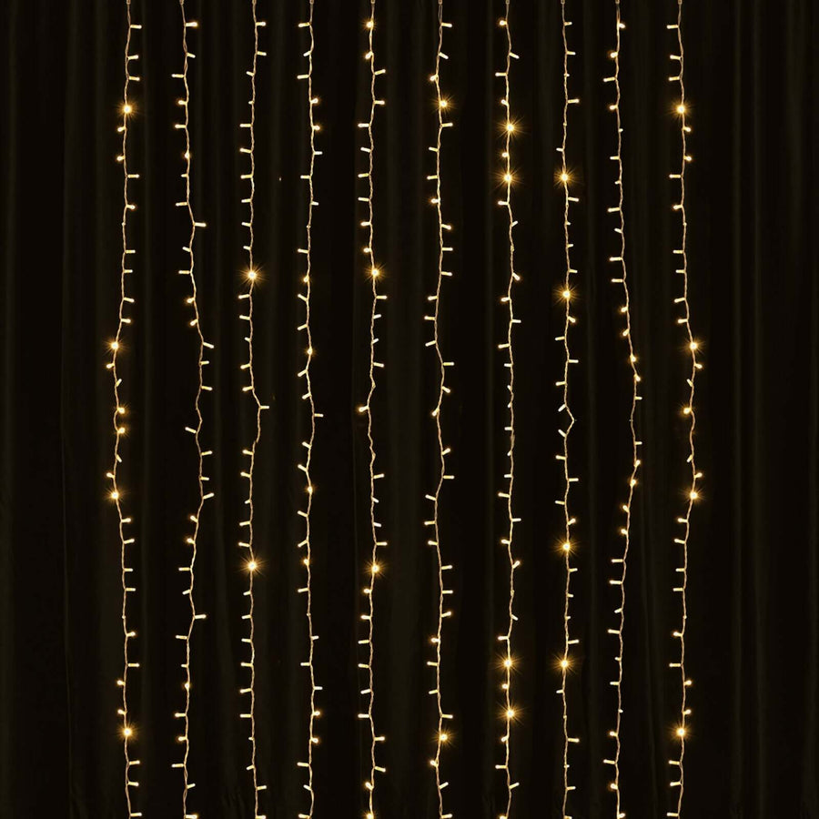 5ftx8ft Warm White 192 LED Icicle Curtain Fairy String Lights with 8 Modes