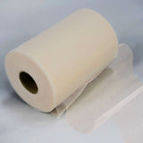 6Inchx100 Yards Beige Tulle Fabric Bolt, Sheer Fabric Spool Roll For Crafts