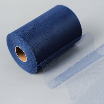 6"x100 Yards Royal Blue Tulle Fabric Bolt, Sheer Fabric Spool Roll For Crafts
