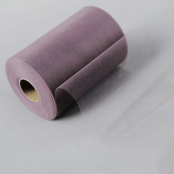 6"x100 Yards Violet Amethyst Tulle Fabric Bolt, Sheer Fabric Spool Roll For Crafts