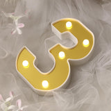 6" Gold 3D Marquee Numbers | Warm White 5 LED Light Up Numbers | 3