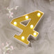 6" Gold 3D Marquee Numbers | Warm White 6 LED Light Up Numbers | 4