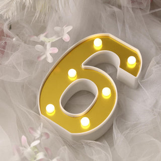 Add a Warm Glow to Your Celebration with Warm White 6 LED Light Up Numbers
