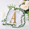 6inches Gold Decorative Rhinestone Alphabet Letter Stickers DIY Crafts - A