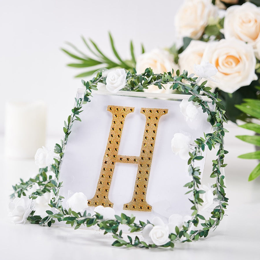 6 inch Gold Decorative Rhinestone Alphabet Letter Stickers DIY Crafts - H