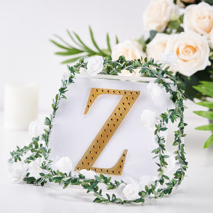 6 inch Gold Decorative Rhinestone Alphabet Letter Stickers DIY Crafts - Z