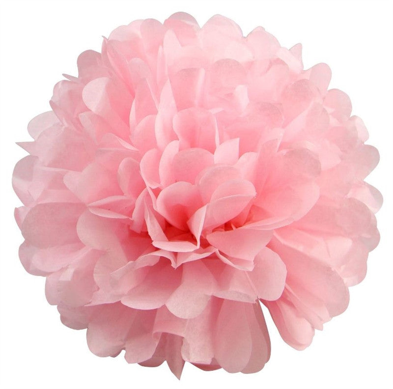 6 Pack 16 Pink Paper Tissue Fluffy Pom Pom Flower Balls