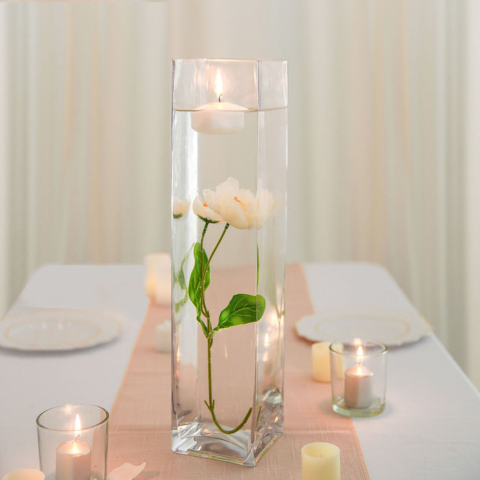 6 Pack | 18inch Heavy Duty Square Glass Cylinder Vases, Clear Glass Flower Vase
