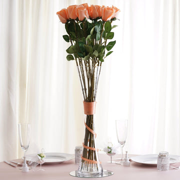 6 Pack | 20" Clear Heavy Duty Concave Glass Vase, Hourglass Shaped Flower Vases