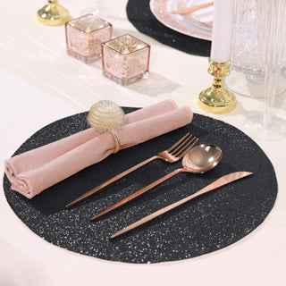 Add Elegance to Your Table with Black Sparkle Placemats