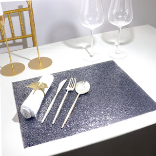 Add Sparkle to Your Table with Charcoal Gray Sparkle Placemats