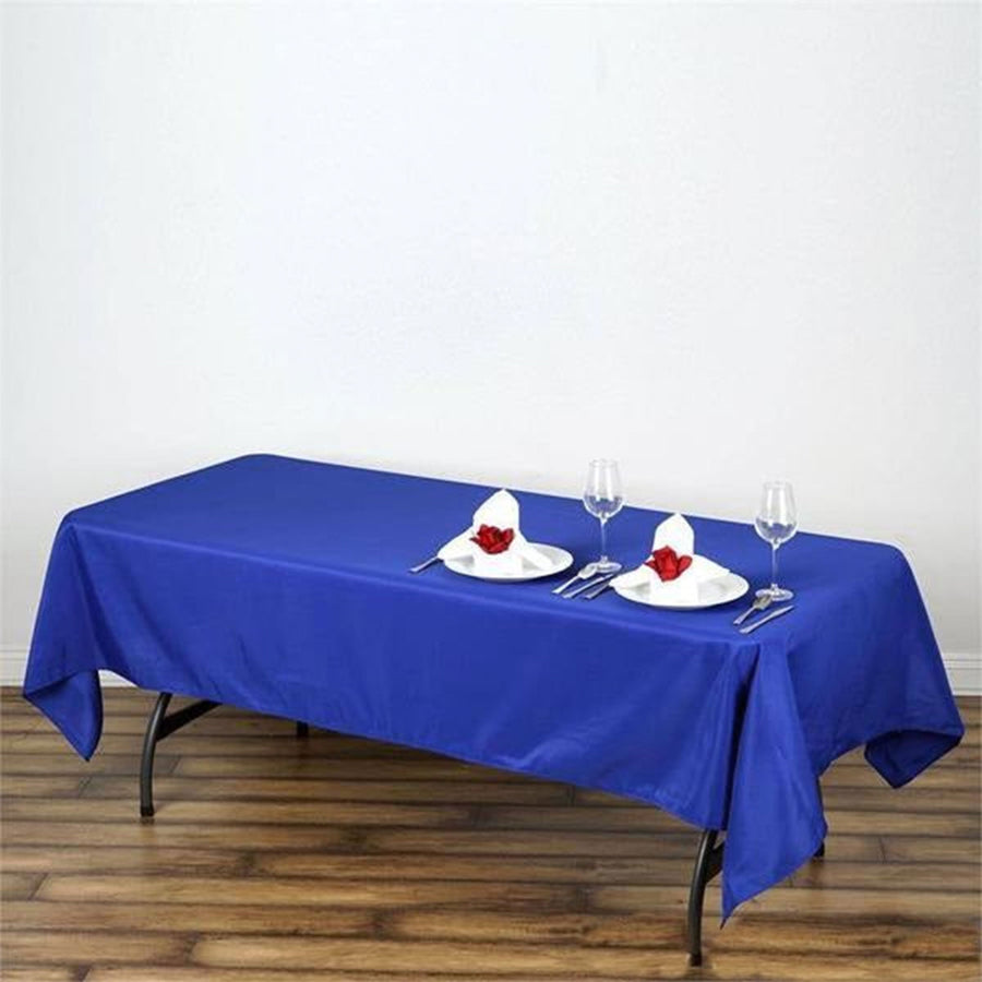 60"x102" Royal Blue Polyester Rectangular Tablecloth