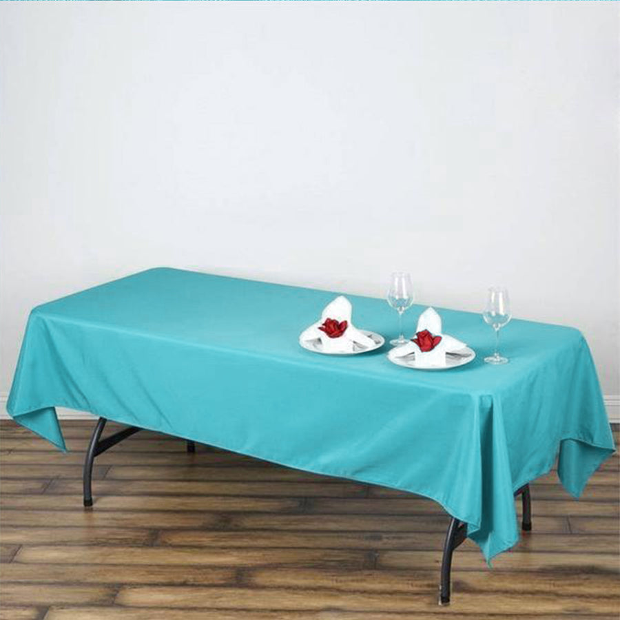 60"x102" Turquoise Polyester Rectangular Tablecloth