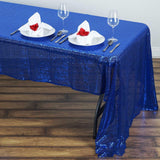Elevate Your Event with the Royal Blue Sequin Rectangle Tablecloth