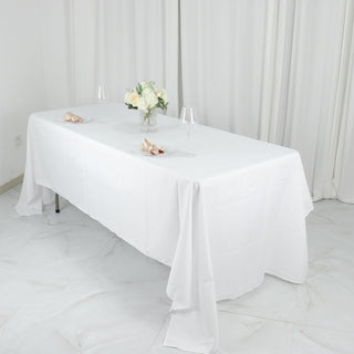 Elevate Your Event Decor with the White Polyester Tablecloth