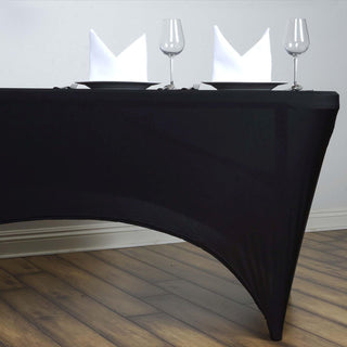 Unleash Your Creativity with the Versatile 6ft Black Rectangular Stretch Spandex Tablecloth