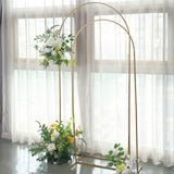 6ft Gold Metal Wedding Arch Chiara Backdrop Stand Floral Display Frame With Round Top