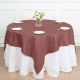 70inch Cinnamon Rose Polyester Square Table Overlay