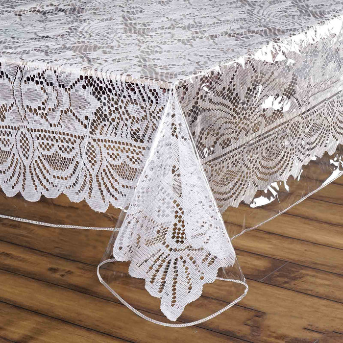 Clear 10 Mil Thick Eco-friendly Vinyl Waterproof Tablecloth PVC Square Disposable Tablecloth #whtbkgd