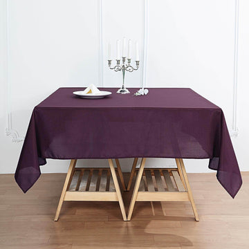 70"x70" Eggplant Square Seamless Polyester Tablecloth