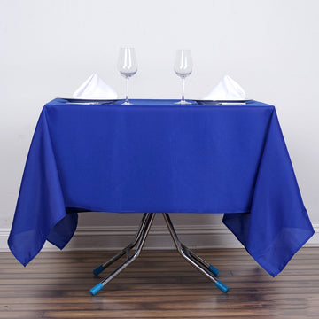 70"x70" Royal Blue Square Seamless Polyester Tablecloth