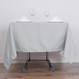 Silver Polyester Square Tablecloth 70"x70"