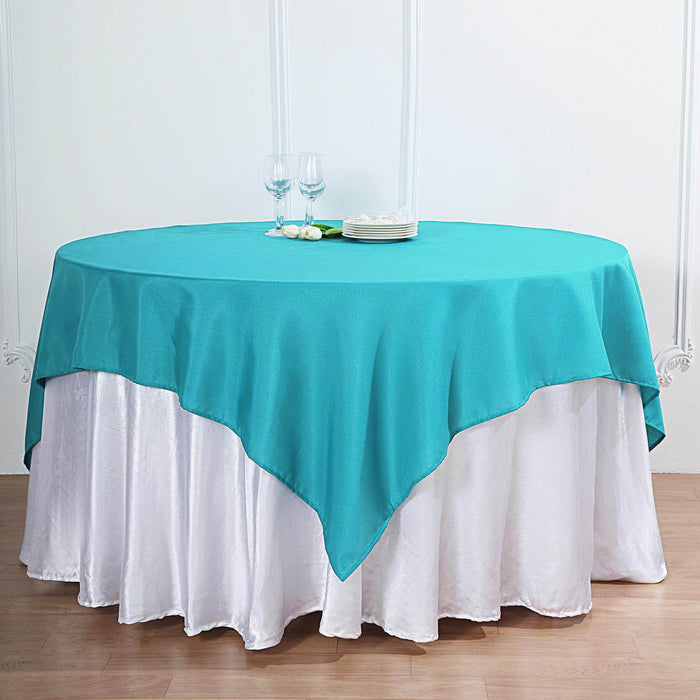 70inch Turquoise Square Polyester Table Overlay