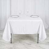 White Polyester Square Tablecloth 70"x70"