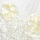 120" Ivory Large Rosette Round Lamour Satin Tablecloth#whtbkgd
