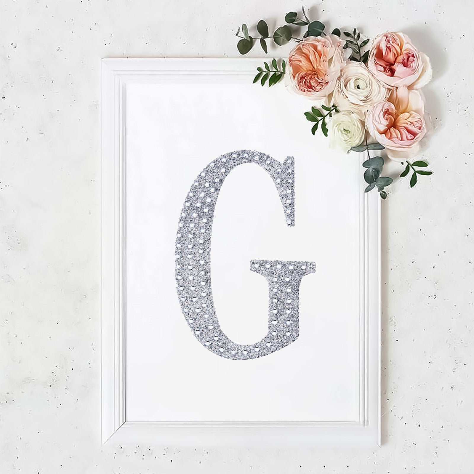 8 Silver Self-Adhesive Rhinestone Letter Stickers, Alphabet Stickers For  DIY Crafts - G