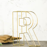 8" Tall | Gold Wedding Centerpiece | Freestanding 3D Decorative Wire Letter | R