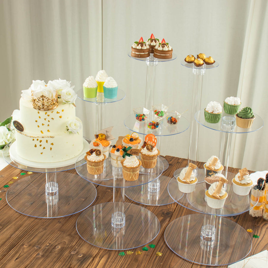 8-Tier Clear Acrylic Cake Stand Set, Cupcake Holder Dessert Pedestals