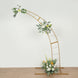 8ft Gold Metal Half Crescent Moon Wedding Arbor Frame, Curved Design Arch Flower Balloon Stand