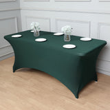 Hunter Emerald Green Stretch Spandex Rectangle Tablecloth 8ft Wrinkle Free Fitted 