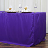 Stylish and Practical Event Decor with the 8ft Purple Fitted Polyester Rectangular Table Cover
