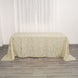 90inch x 132inch Beige Rectangle Polyester Tablecloth With Gold Foil Geometric Pattern