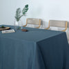 90x132 Blue Linen Rectangular Tablecloth |  Slubby Textured Wrinkle Resistant Tablecloth
